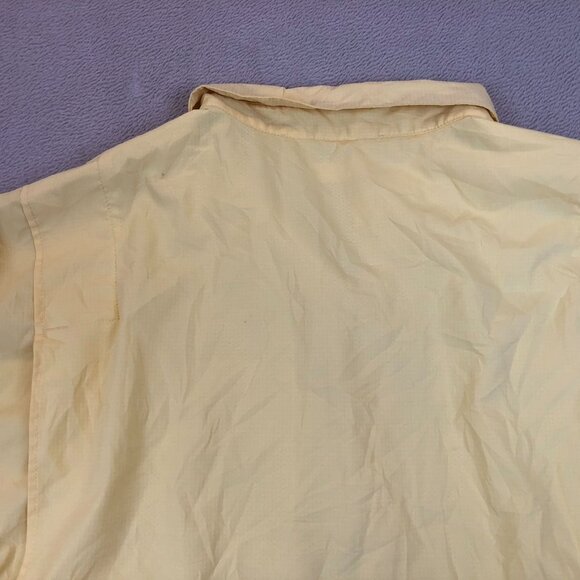 Columbia PFG Mens Fishing Shirt Size XXL Yellow Short Sleeve Caped and Vented - Picture 11 of 13